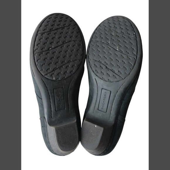 Rockport genuine suede heeled black boots/booties, size 6 - Picture 6 of 8